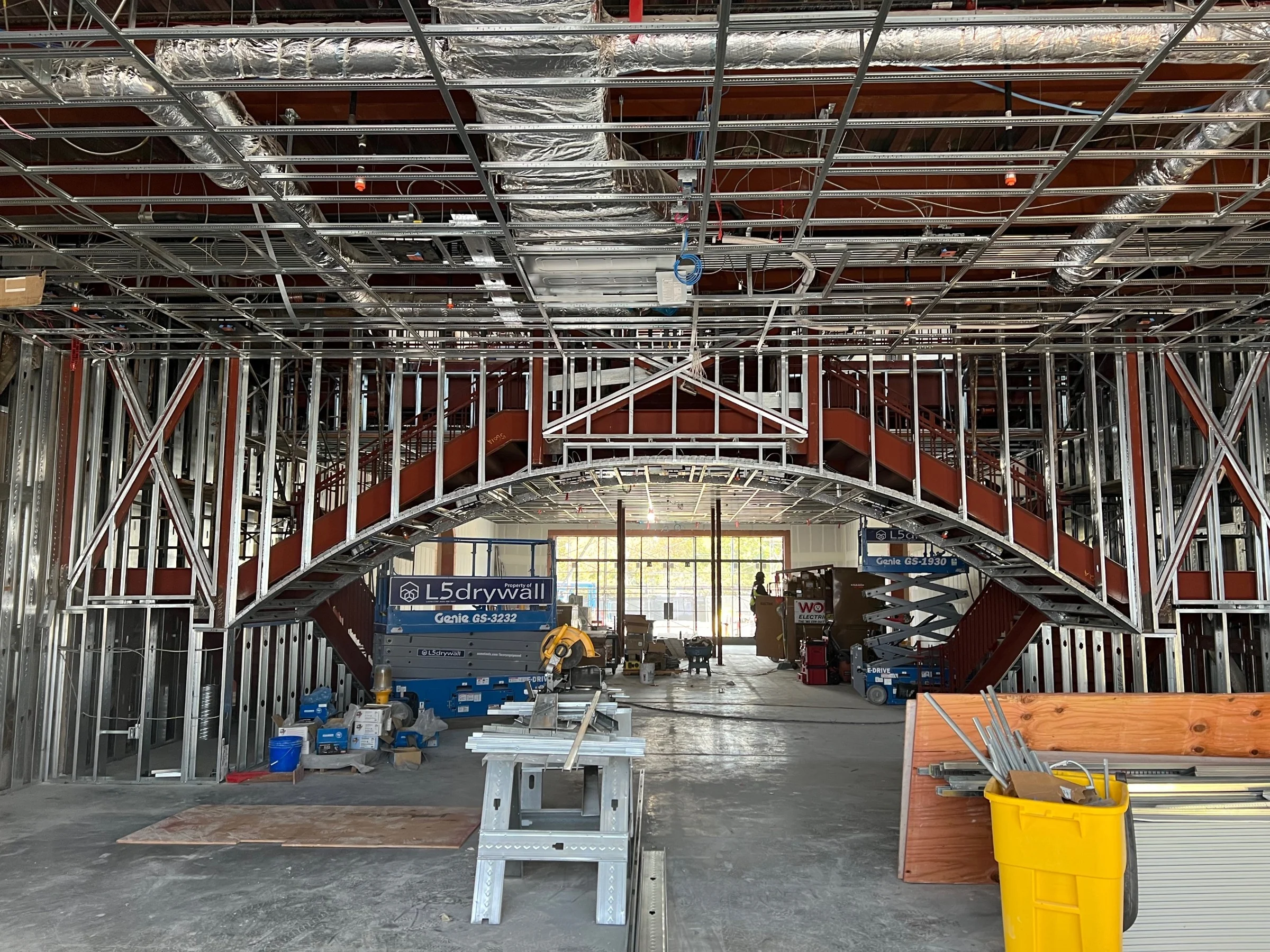 Arched metal framing