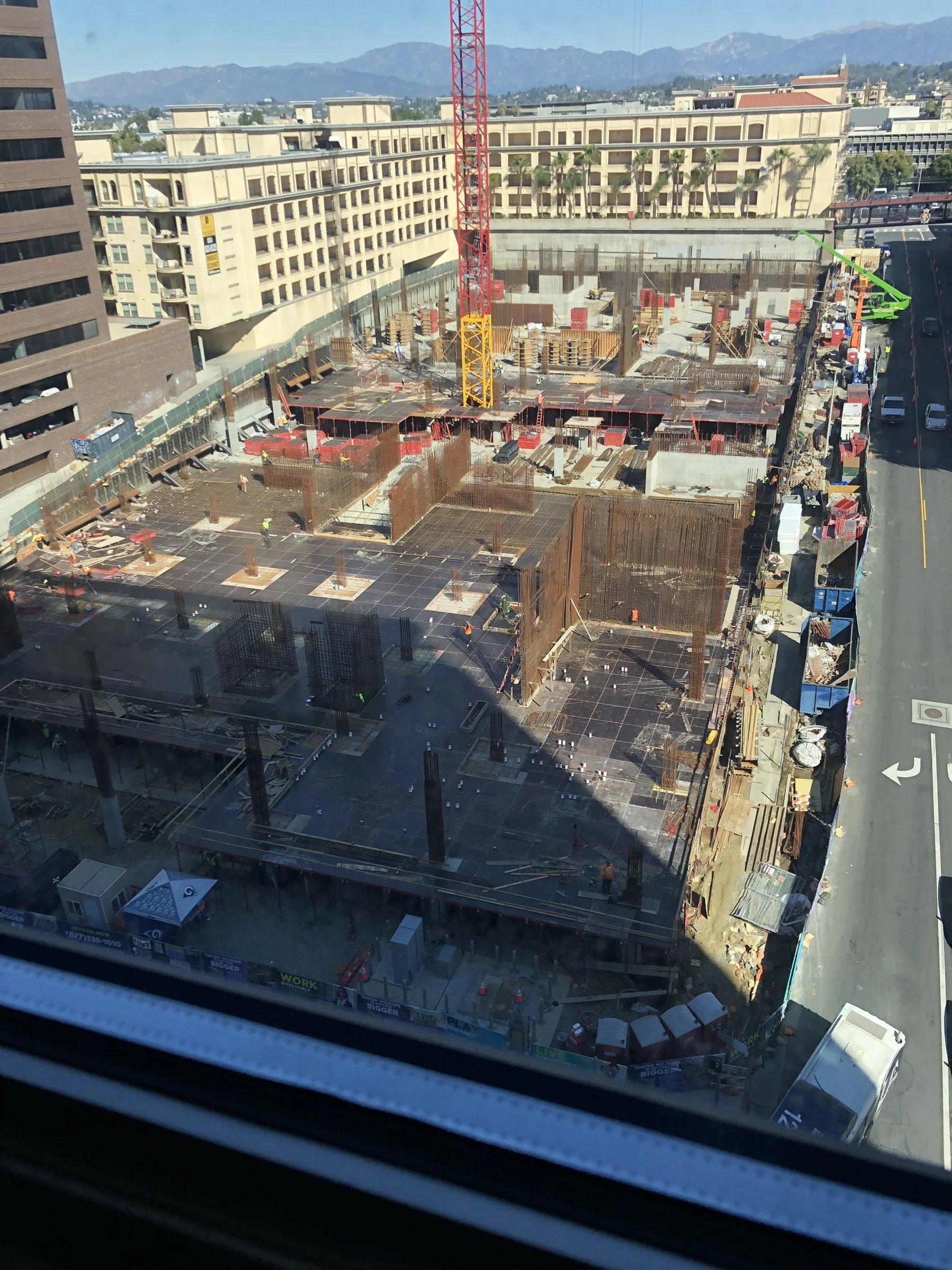 Looking down on the jobsite