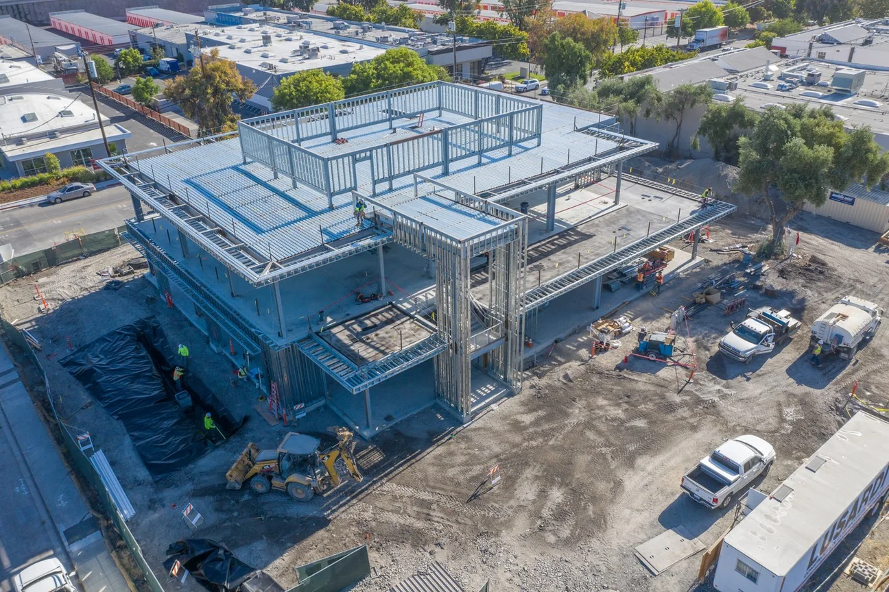 Steel structure, from above