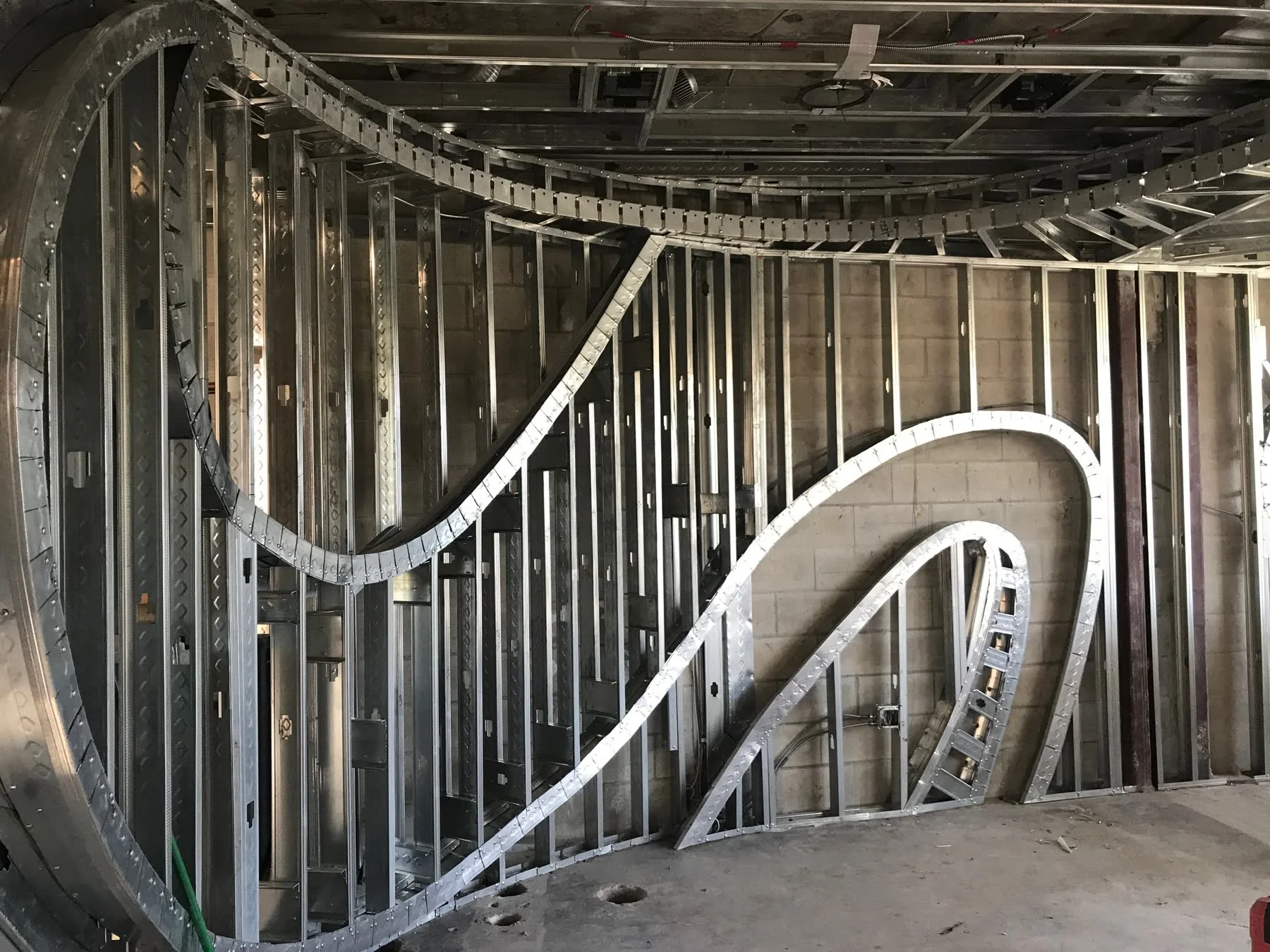 Curved metal framing